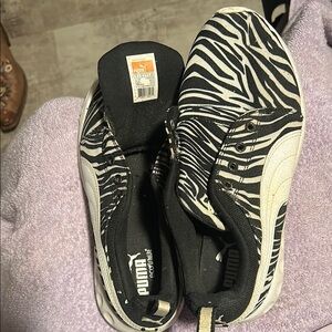 Puma Black and White Animal Print Sneakers